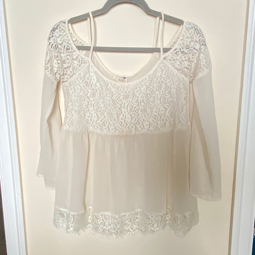 La Hearts White Blouse